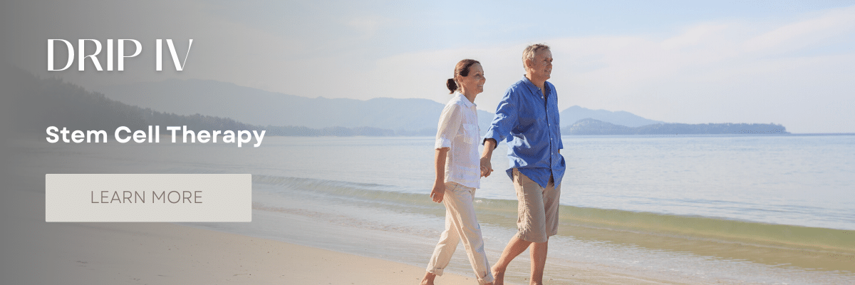 Older couple walking on a beach